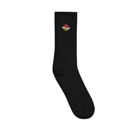 Red Shell Embroidered Socks