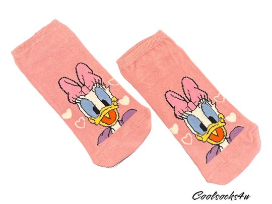 Daisy Duck  Cotton Cartoon Character Ankle Socks | Cute, Pink, Stylish |