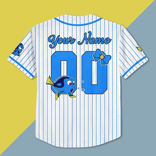 Personalized Dory Bow Baseball Jersey, Disney Finding Nemo Dory Jersey Shirt, Finding Nemo Birthday Gift, Finding Nemo Movie Jersey