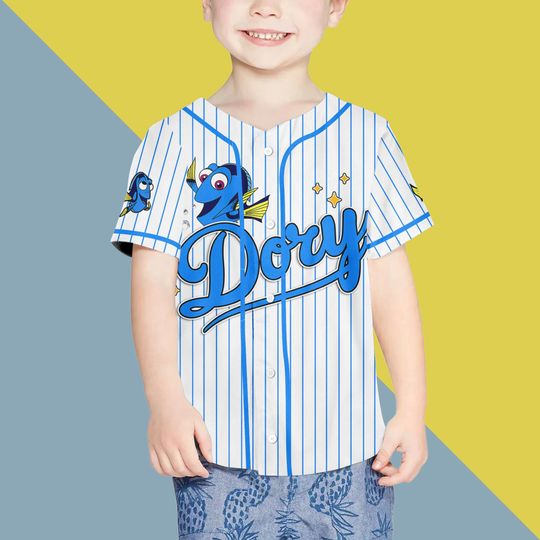 Personalized Dory Bow Baseball Jersey, Disney Finding Nemo Dory Jersey Shirt, Finding Nemo Birthday Gift, Finding Nemo Movie Jersey