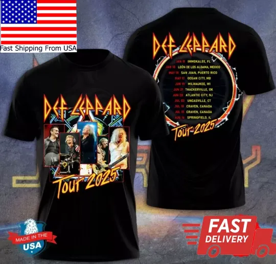 Def Leppard Tour 2025 3D Shirt