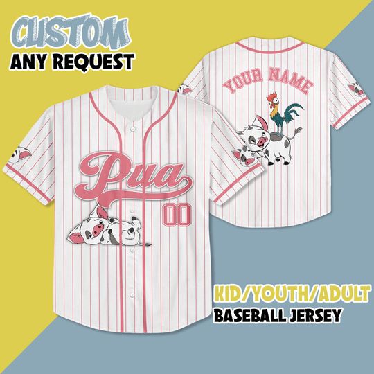 Moana Pua Jersey Shirt, Disney Moana Baseball Jersey, Pua Cosplay, Trip Shirt, World Shirt, Moana Birthday Shirt