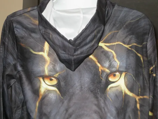 3D Lion Print Lightweight Pullover Hoodie XXL Multi Color