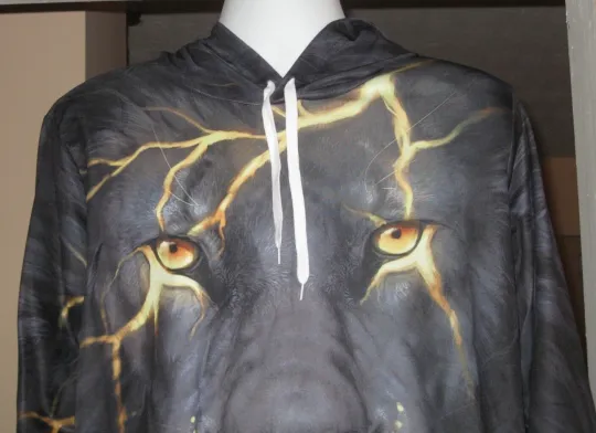 3D Lion Print Lightweight Pullover Hoodie XXL Multi Color