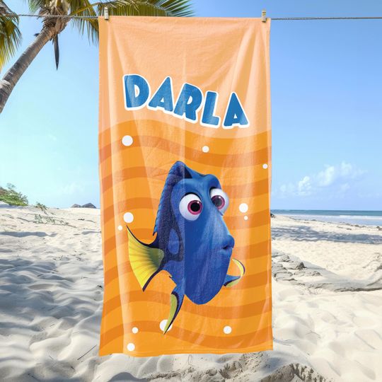 Custom Finding Nemo Towel, Disney Finding Nemo, Finding Nemo Characters, Birthday Gift for Kid, Custom Pool and Bath Towel, Nemo Dory Marlin