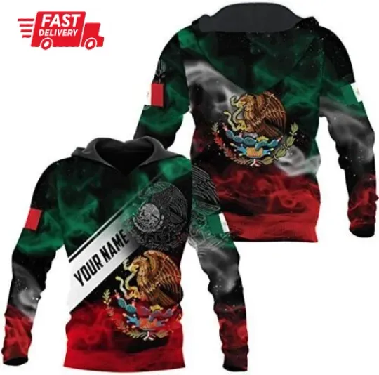 Personalized Name Mexican 3D HOODIE Christmas Gift Us Size Halloween Gift