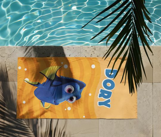 Custom Finding Nemo Towel, Disney Finding Nemo, Finding Nemo Characters, Birthday Gift for Kid, Custom Pool and Bath Towel, Nemo Dory Marlin