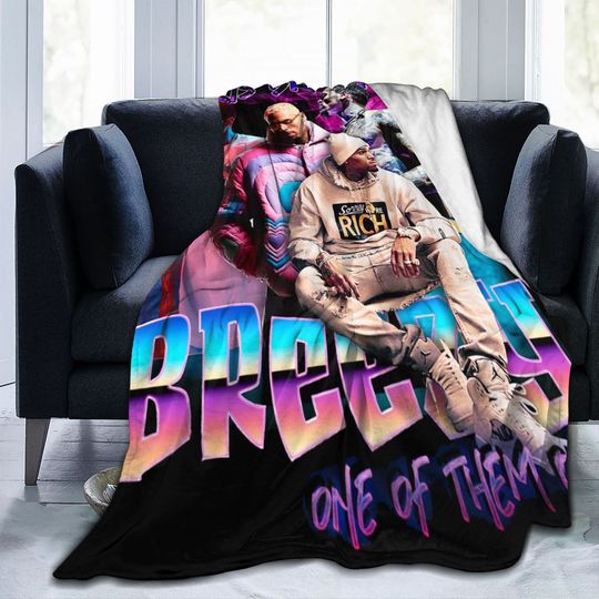 Chris Brown Homage 90s Fleece Blanket