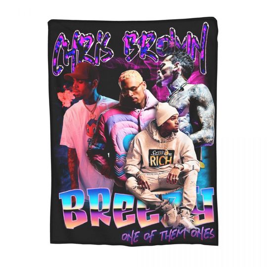 Chris Brown Homage 90s Fleece Blanket