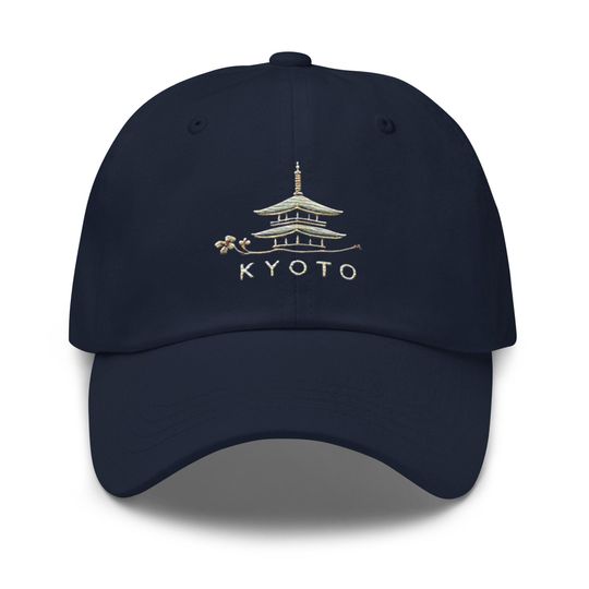 Kyoto Embroidered Dad Hat - Low Profile Adjustable Cotton Twill Cap Great Gift