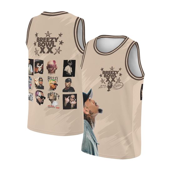 Chris Brown Breezy Bowl Tour 2025 Basketball Jersey, Music Lover Gift, Hip Hop Fan Shirt, R&B Concert Outfit, Unisex Football Top