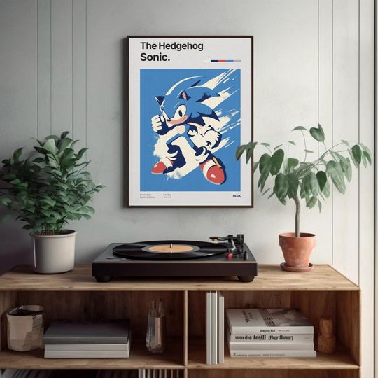 Sonic poster retrogaming, Sonic running, Sonic poster, Super smash bros