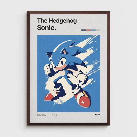 Sonic poster retrogaming, Sonic running, Sonic poster, Super smash bros