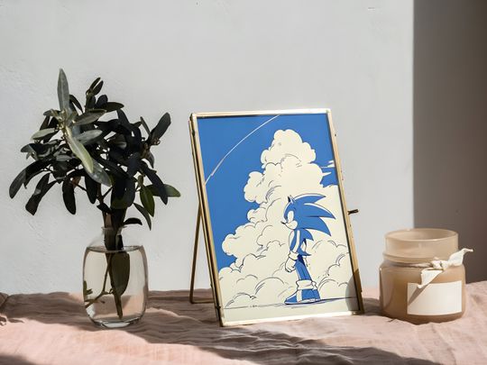 Sonic poster retrogaming, Sonic running, Sonic poster, Super smash bros, Sonic art print