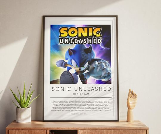 Sonic Unleashed Poster | Gaming Poster | Video Game Prints | Wall Decor Posters | Gaming Gift | Video Game Poster | Gaming Decor