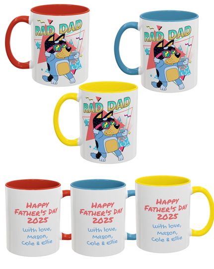 Rad Dad Fathers Day Gift Coffee Mug - BlueyDad Theme
