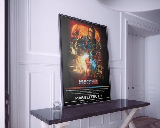 Mass Effect 2 Poster | Mass Effect Prints | Gaming Posters | 4 Colors | Video Game Posters | Wall Decor Posters
