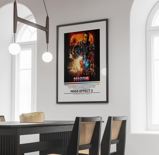 Mass Effect 2 Poster | Mass Effect Prints | Gaming Posters | 4 Colors | Video Game Posters | Wall Decor Posters