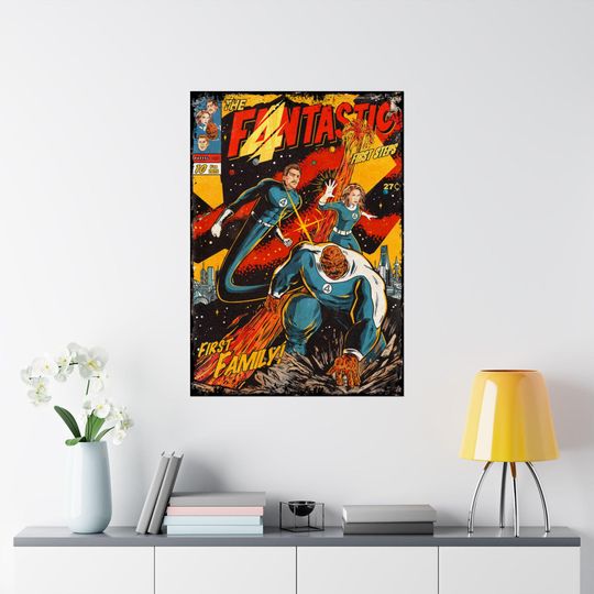 Aesthetic Fantastic Four Vintage Superhero Poster