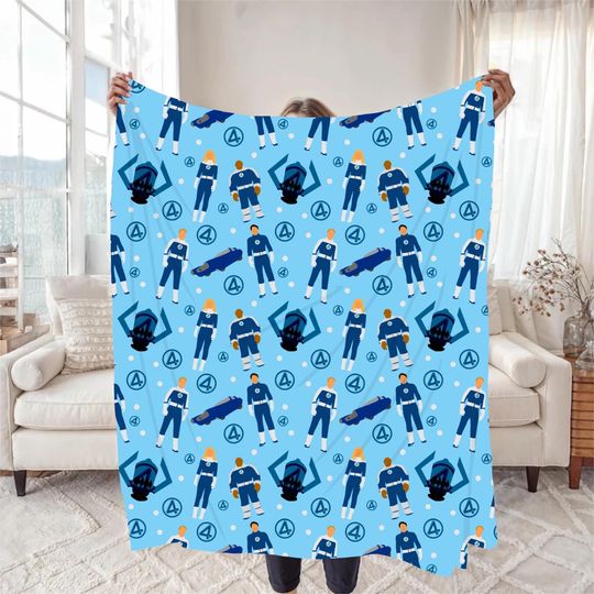 Fantastic Four First Steps Inspired  Blanket | Marvel MCU Themed Fleece Blanket for Her