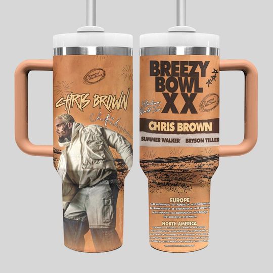 Chris Brown Breezy Bowl XX 40oz Tumbler with Handle
