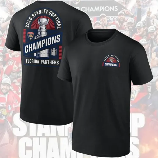 Florida Panthers 2025 Stanley Cup Champions Double Sided T-Shirt