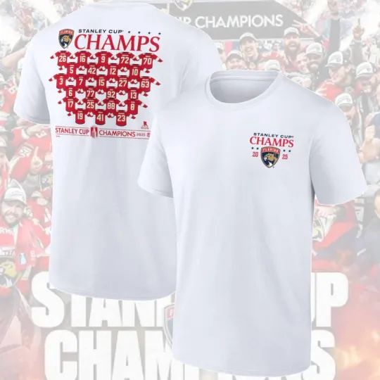 Florida Panthers 2025 Stanley Cup Champions Double Sided T-Shirt