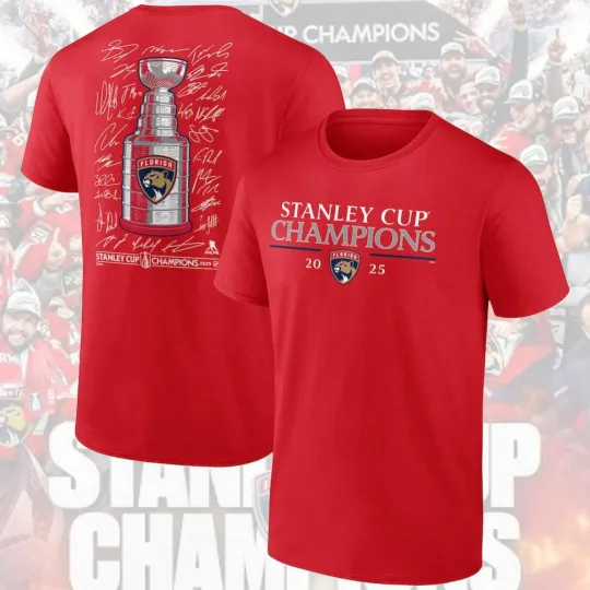 Florida Panthers 2025 Stanley Cup Champions Double Sided T-Shirt