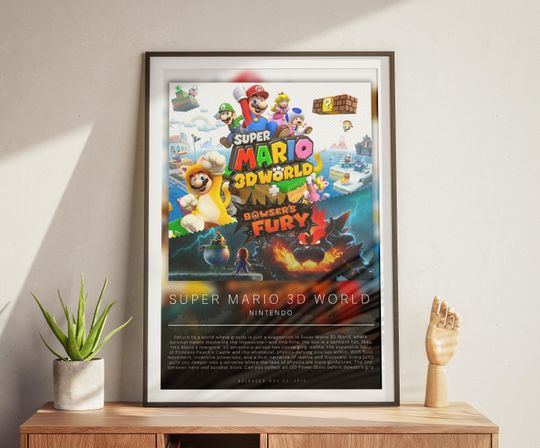 Super Mario 3D World Poster | Gaming Poster | Video Game Prints | Wall Decor Posters | Gaming Gift | Video Game Poster | Gaming Decor