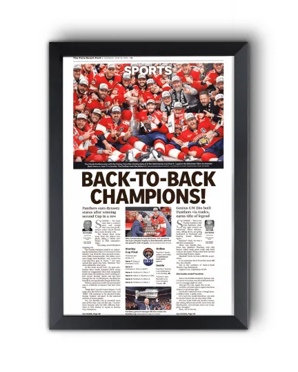 2025 Florida Panthers Stanley Cup "Back-to-Back Champions!" Front Page Newspaper Style