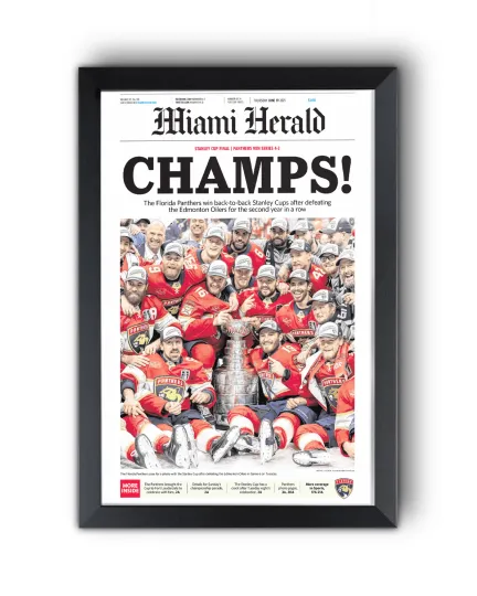 2025 Florida Panthers Stanley Cup "Champs" Front Page Newspaper Style