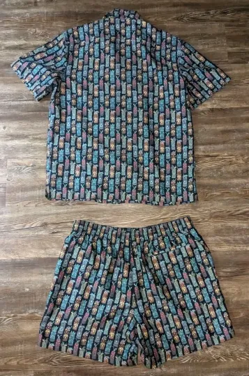 Caribbean Swimwear mens 2 piece set swim shorts large & button down shirt Medium