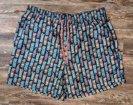 Caribbean Swimwear mens 2 piece set swim shorts large & button down shirt Medium