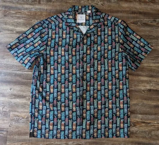 Caribbean Swimwear mens 2 piece set swim shorts large & button down shirt Medium