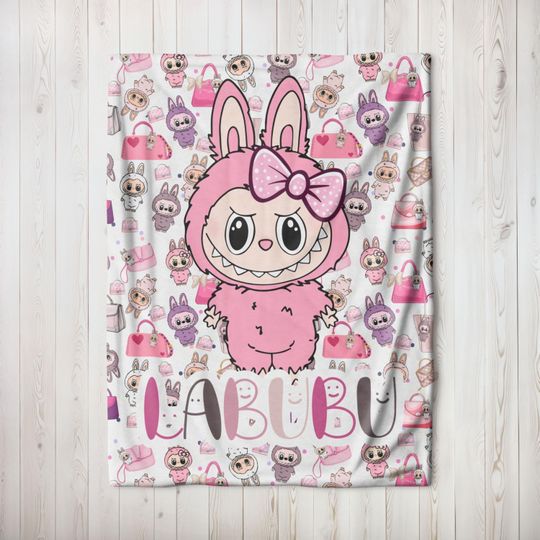 Labubu Fleece Blanket, Kid Blanket, Back To School Gift