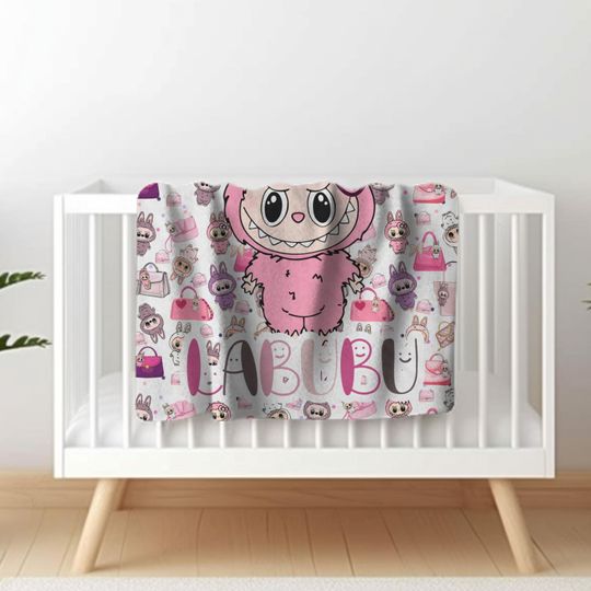 Labubu Fleece Blanket, Kid Blanket, Back To School Gift