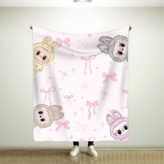Labubu Fleece Blanket, Kid Blanket, Back To School Gift