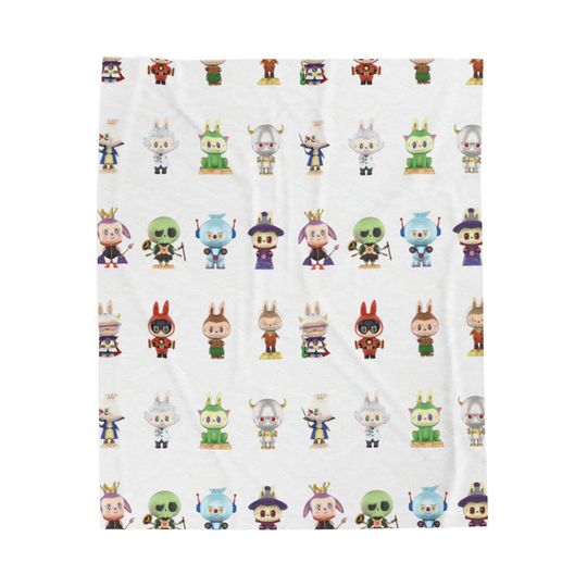 Popular Labubu Characters Fleece Blanket, Kid Blanket, Back To School Gift