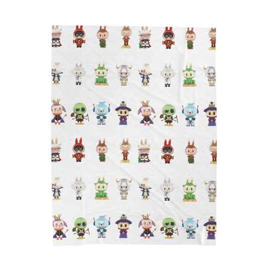 Popular Labubu Characters Fleece Blanket, Kid Blanket, Back To School Gift