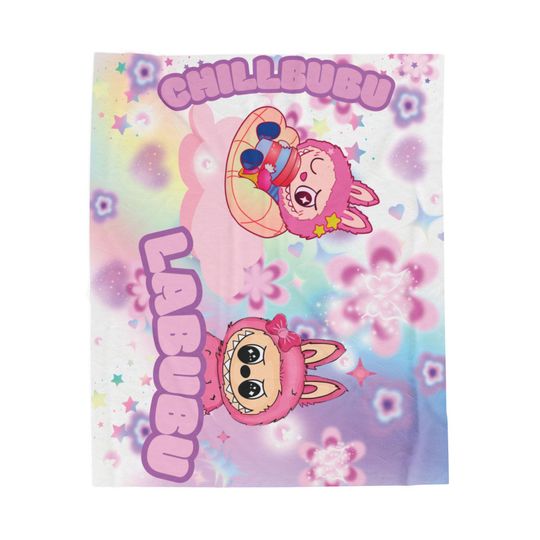 Chillbubu Labubu Blanket, Fleece Blanket, Kid Blanket, Back To School Gift