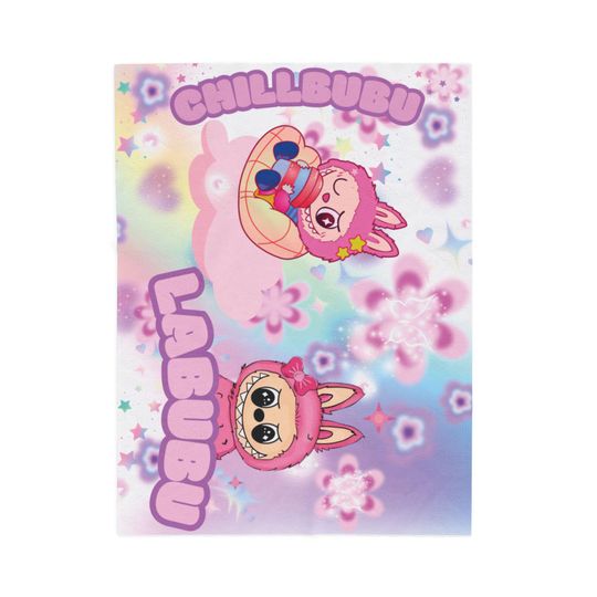 Chillbubu Labubu Blanket, Fleece Blanket, Kid Blanket, Back To School Gift
