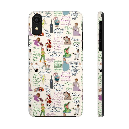 Peter Pan Inspired iPhone Case - Tinkerbell, Wendy, Captain Hook, Smee