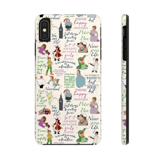 Peter Pan Inspired iPhone Case - Tinkerbell, Wendy, Captain Hook, Smee