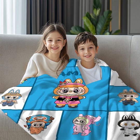 Personalized Labubu Fleece Blanket, Kid Blanket, Back To School Gift