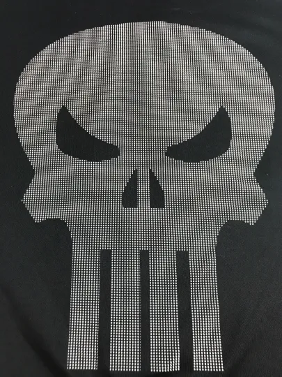 Marvel Punisher Black Short Sleeve 2XL TShirt with a 3D Cones Skull