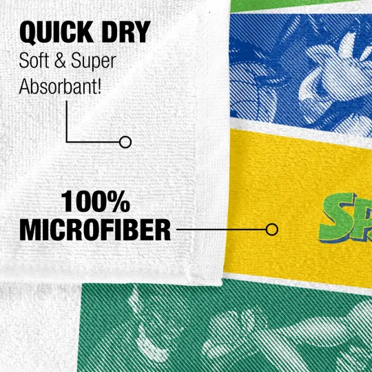 Space Jam Multicolor Group Collage Beach Towel 30"x60"