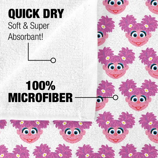 Sesame Street Simple Abby Pattern Officially Licensed Beach Towel 30"x60"