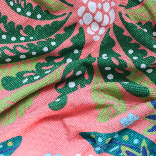 Oversized Printed Palm Tree 100% Cotton Velour Beach Towel, 38” x 72"