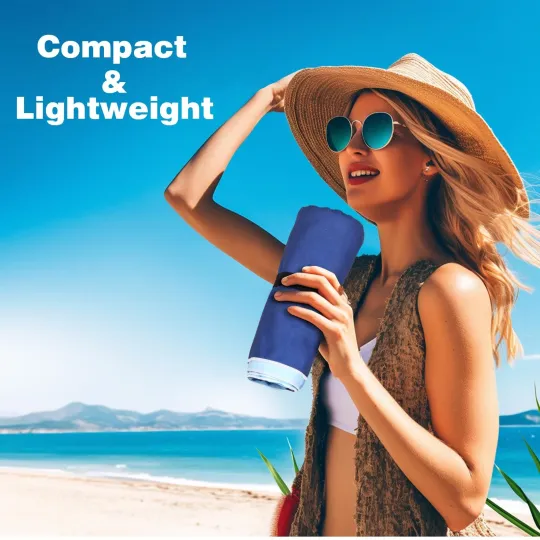 SKYREH Large Beach Towel, 71" x 39" Oversized Lightweight Compact Quick Dry S...