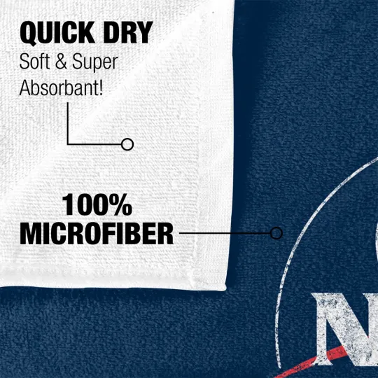 NASA Distressed Logo Officially Licensed Beach Towel 30"x60"